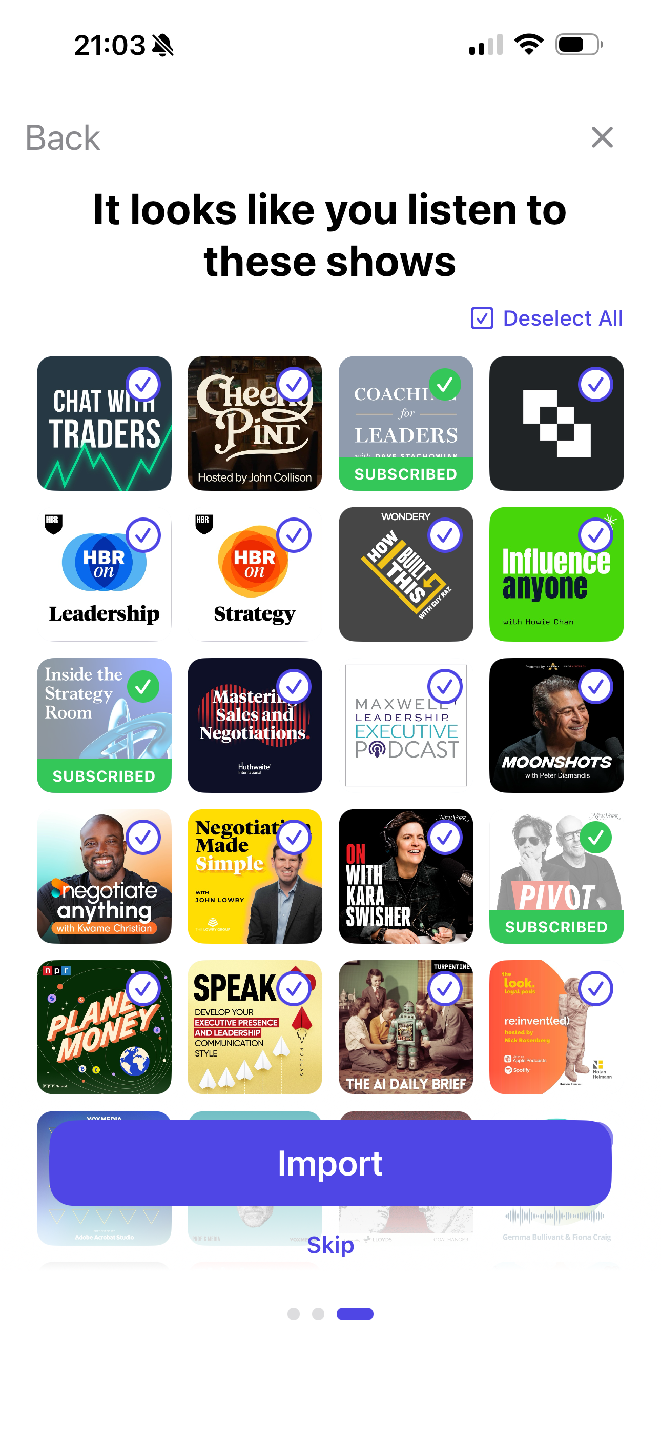 PodSafe library showing podcast episodes with safety states and playback controls